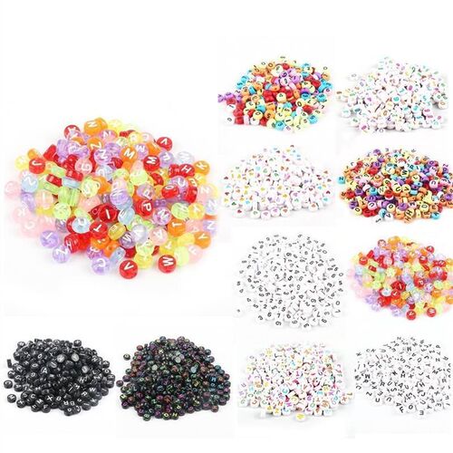 100pcs 6mm Mix Letter Beads Square Alphabet Beads Acrylic