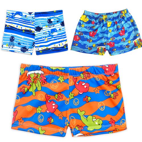 Boys Summer Swimming Shorts Cartoon Kids Swimwear Polyester