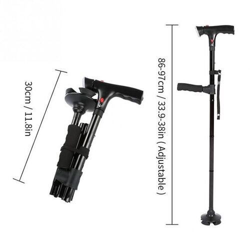 Collapsible Telescopic Folding Cane Elder Cane LED With alar