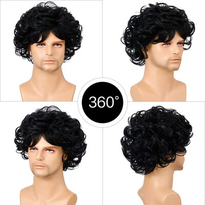 Wig Short Hair Flush Chemical Fiber Short Curly Wig Hood Men
