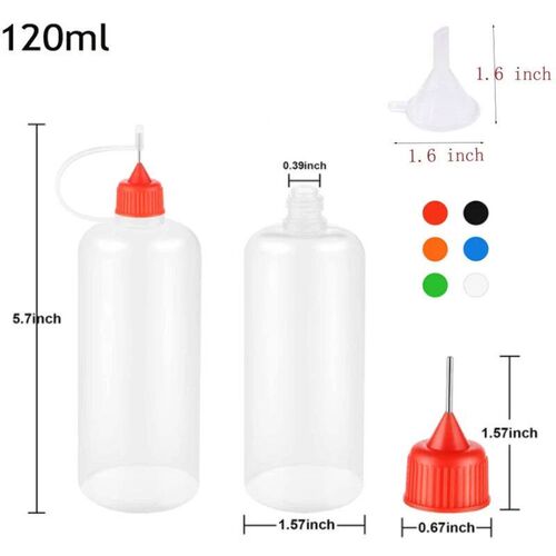 5-12Pcs 3ml-120ML Resuable Needle Tip Glue Applicator Plasti