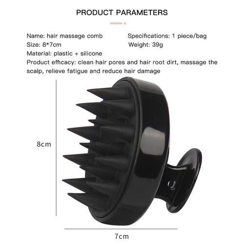 Silicone Head Scalp Massage Comb Hair Washing Brush Soft Sca