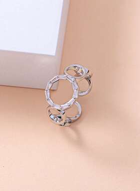 Accessories fashion simple opening geometric circle zircon r