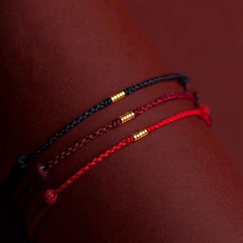 Red String Bracelet with Bead Kabbalah Protection Thread Han