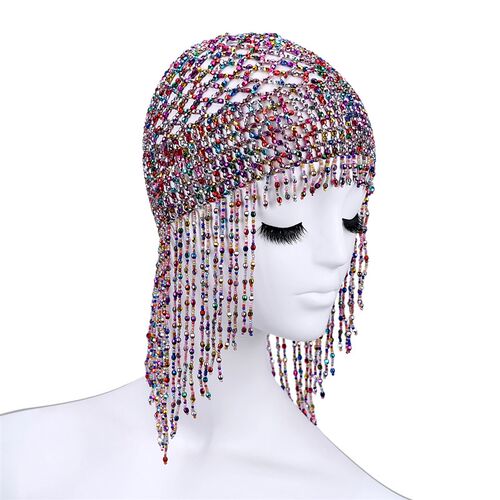 Girls Women Exotic Cleopatra Beaded Belly Dance Head Cap Hat