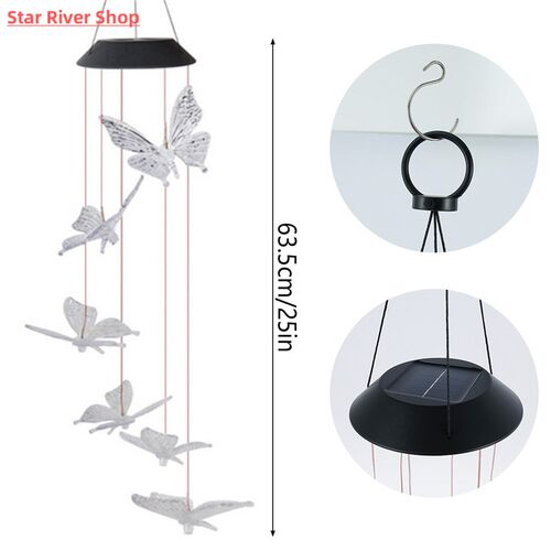 Solar Wind Chimes Light Garden Butterfly Solar Lights 120mAh