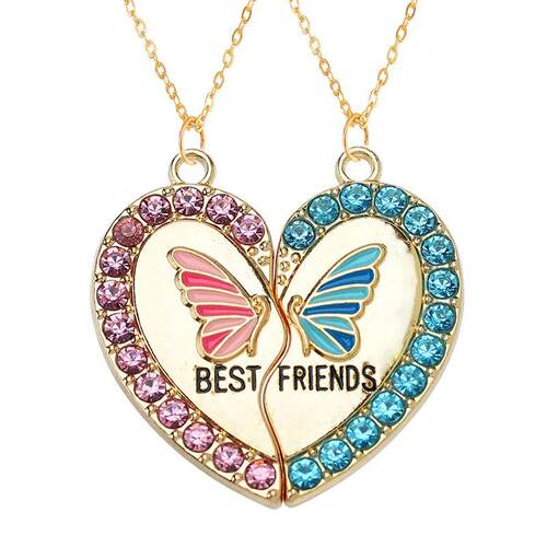 Peixin 2Pcs Colorful Enamel Rainbow Unicorn Butterfly Heart