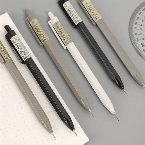 3 Pcs 0.5/0.7mm Simple Mechanical Pencils Plastic Drawing Pr