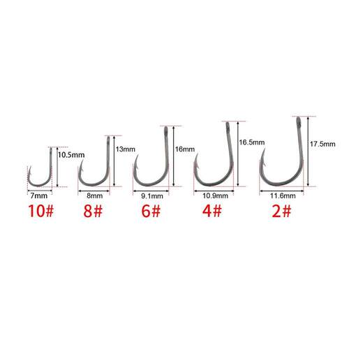 Hirisi 50pcs Barbed  Coated Carp Fishing Hooks with Eye Desi
