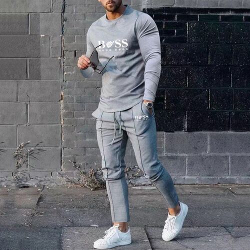 Mens  Autumn Comfortable Couple Two Piece Round Neck Long S
