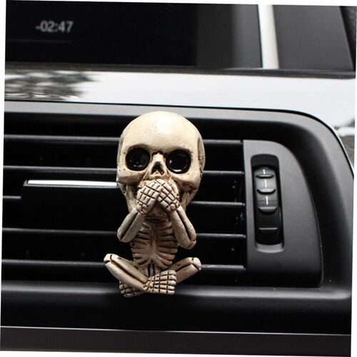 3pcs Halloween car skull display car vent resin decoration