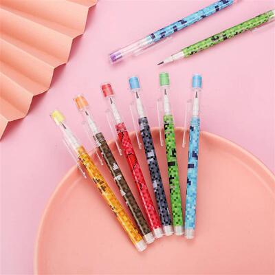 12 Pcs Creative Mosaic Section 9 Egg Laying Cartoon Pencil S