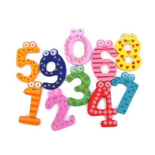 10pcs a set colorful wood cartoon fridge magnet kids educati