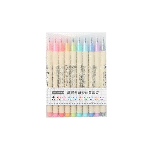 10 Colors Brush Pen Set Fabricolor Marker Pen Soft Tip Colou