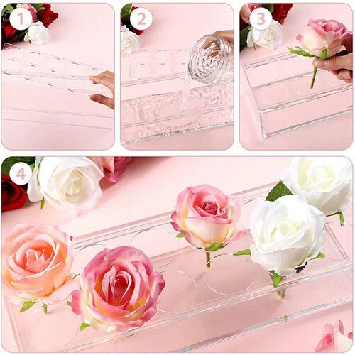 10/12/16 Holes Rectangular Vase Clear Acrylic Flower Arrange