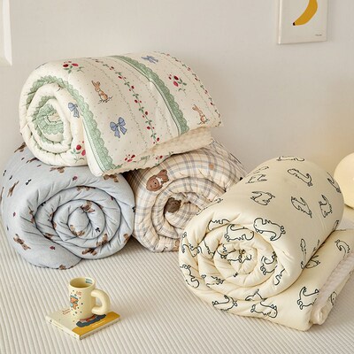 A-class mother and baby grade knitted cotton bean blanket,