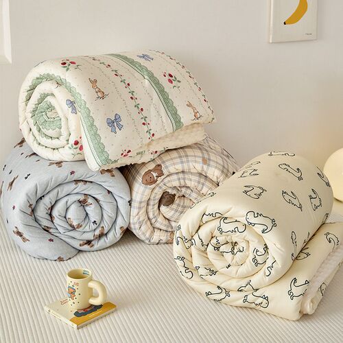 A-class mother and baby grade knitted cotton bean blanket,