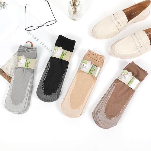 5 Pairs/Lot Velvet Silk Womens Socks Cotton Bottom Soft Non