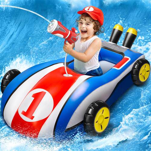 Inflatable Pool Float with Water Gun,Ride-On Swimming Toy fo
