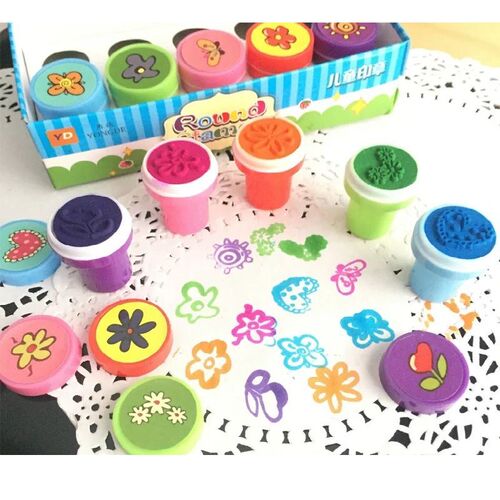 10 Pcs/Box Simple Stamps Toy for Kids Cartoon Animal Self-in