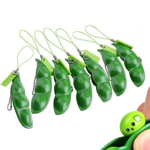 Portable Squeeze Bean Toy Relieve Sensory Fidget Toys Keycha