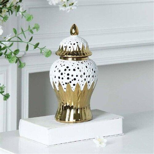 Porcelain Ginger Jar Storage Tank Ceramic Vase for Flower