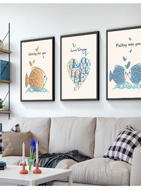 Nordic decorative painting living room sofa background wall