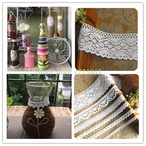 5 Meter/roll White Lace Trim Cotton Embroidered Lace Ribbon