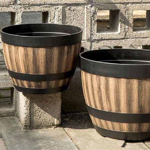 Bowl Planter Plastic Barrel Imitation Wood Flower Pot