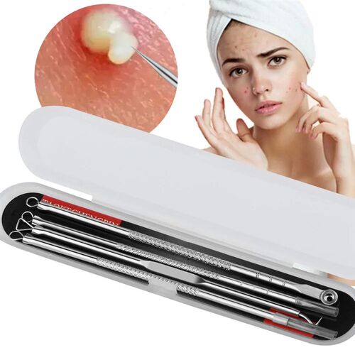 4PCS Blackhead Remover Acne Needle Tools Set Face Cleaning B