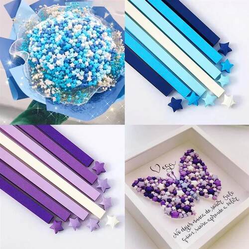 540sheet Origami Stars Paper Strips Folding Paper Colorful D