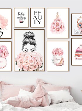 Home Decor Modern Pink Sweet Flower Picture Wall Art  Painti