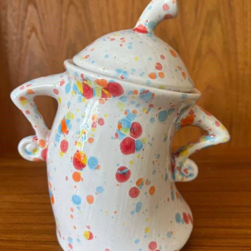 Creative Forked Waist Jars European Style Retro Spotted Cup - 实物图