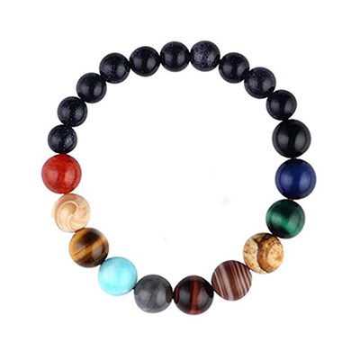 Eight Planets Bead Bracelet Men Natural Stone Universe Yoga