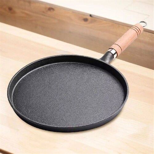 Non Stick Thin Pancake Platter with Handle Cast Iron