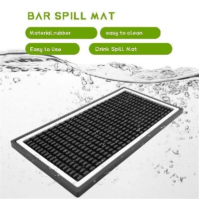 2 Pack Bar Mat, 12X6X0.4 Inch Thicken Rubber Bar Service