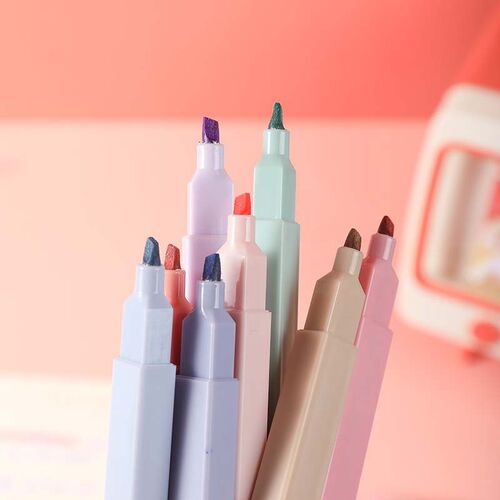 Creative Doubleended Highlighter Colored Marker Pen for Stud