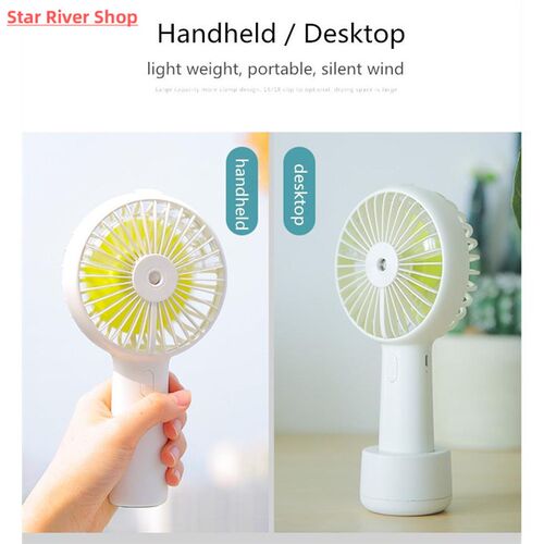 Battery Portable Water Spray Mist Fan Electric USB Rechargea