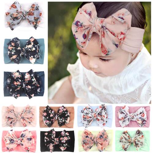 New Bohemia Elastic Printed Flower Kids Headband Newborn Inf