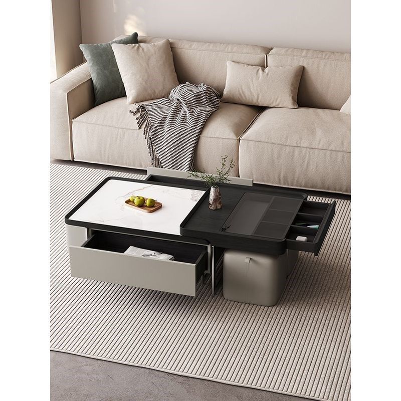 202意式极简岩板方形茶几家用小户型黑胡桃伸缩带创意设计师,住宅家具,茶几,淘宝优惠券,粉丝福利购,淘宝优惠卷