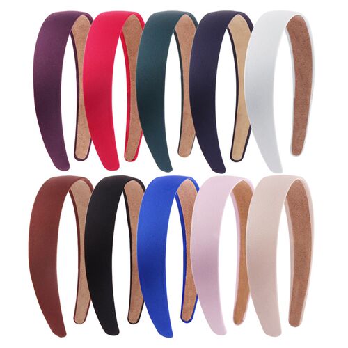3cm Satin vered Headband Plain Hair Band Non-slip Ribbon Hai
