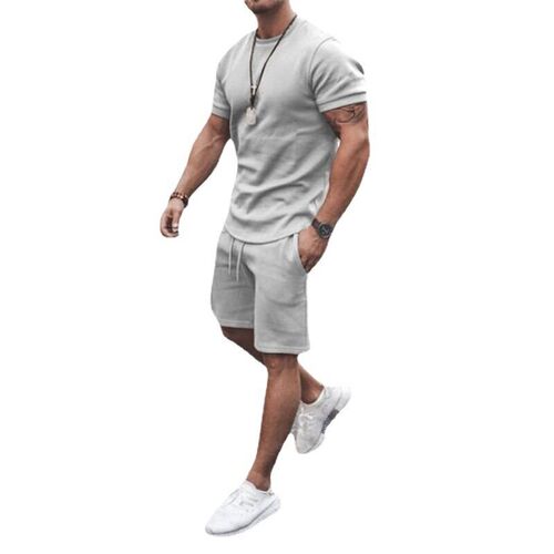 New Mens Summer Steet Mens Short-sleeved Shorts Mens Casu