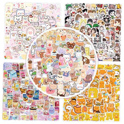500 cute cartoon character ledger stickers行李箱贴纸高级感1