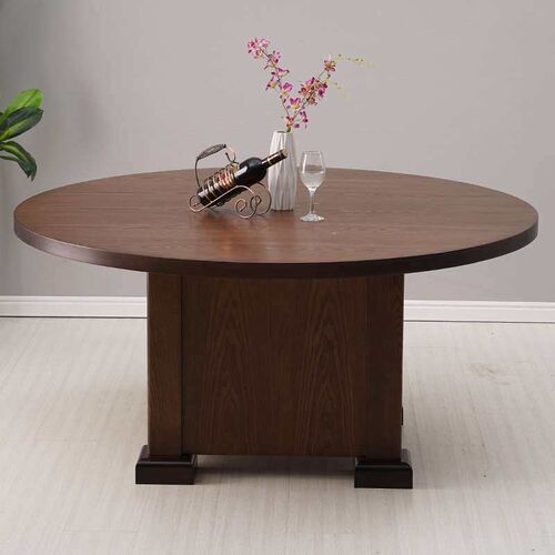 Solid Wood Round Dining Table with Turntable 1.8 m 2 m Hotel
