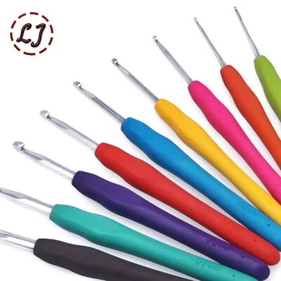 Silicone Soft Handle Crochet Knitting Needles Set Colorful S