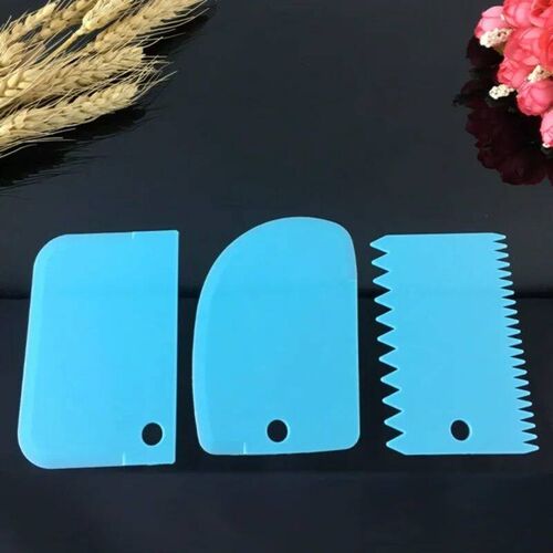 3 Pcs Cake Scraper Plastic Baking Tools Honey Cream Scraper