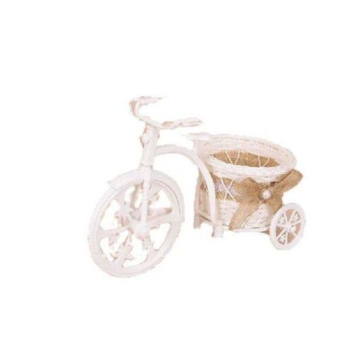 Handmade Rattan Flower Bike Vase Colorful Rose Flower Daisy