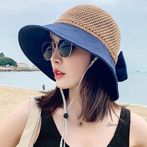 New Woman Summer Hats With Visor Hollow Straw Hat Fashion Bo