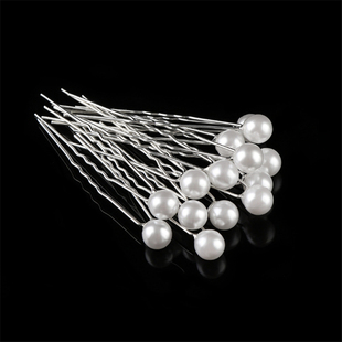 Women Simulated Pearl Hairpin  Wedding Bridal Crystal Hairpi