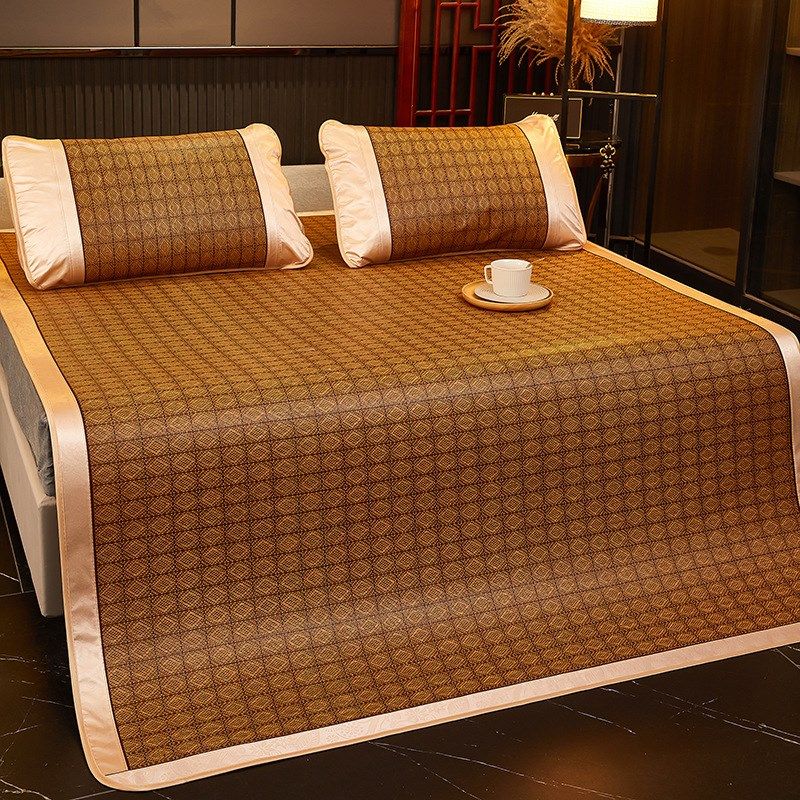 直销凉席藤席三件人床可折叠学生宿舍艾草冰丝席,床上用品,淘宝优惠券,粉丝福利购,淘宝优惠卷